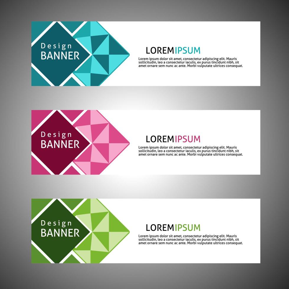 plantilla de banner web de diseño abstracto vectorial. diseño de encabezado de elementos de diseño web. plantilla de banner web geométrico abstracto sobre fondo gris.banner moderno. vector