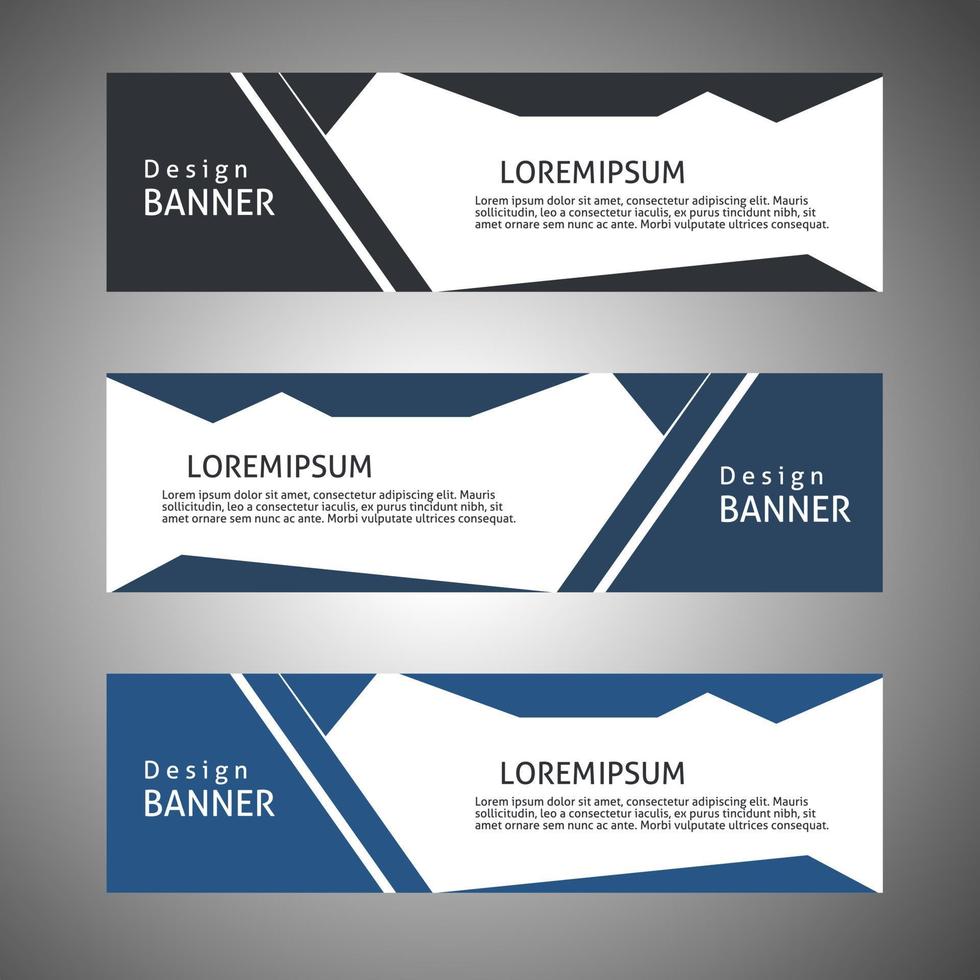 Vector abstract design web banner template. Web Design Elements Header Design. Abstract geometric web banner template on gray background.Modern banner.