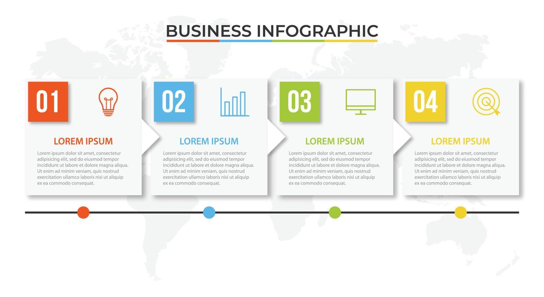 Presentation business infographic template with 4 options vector illustration