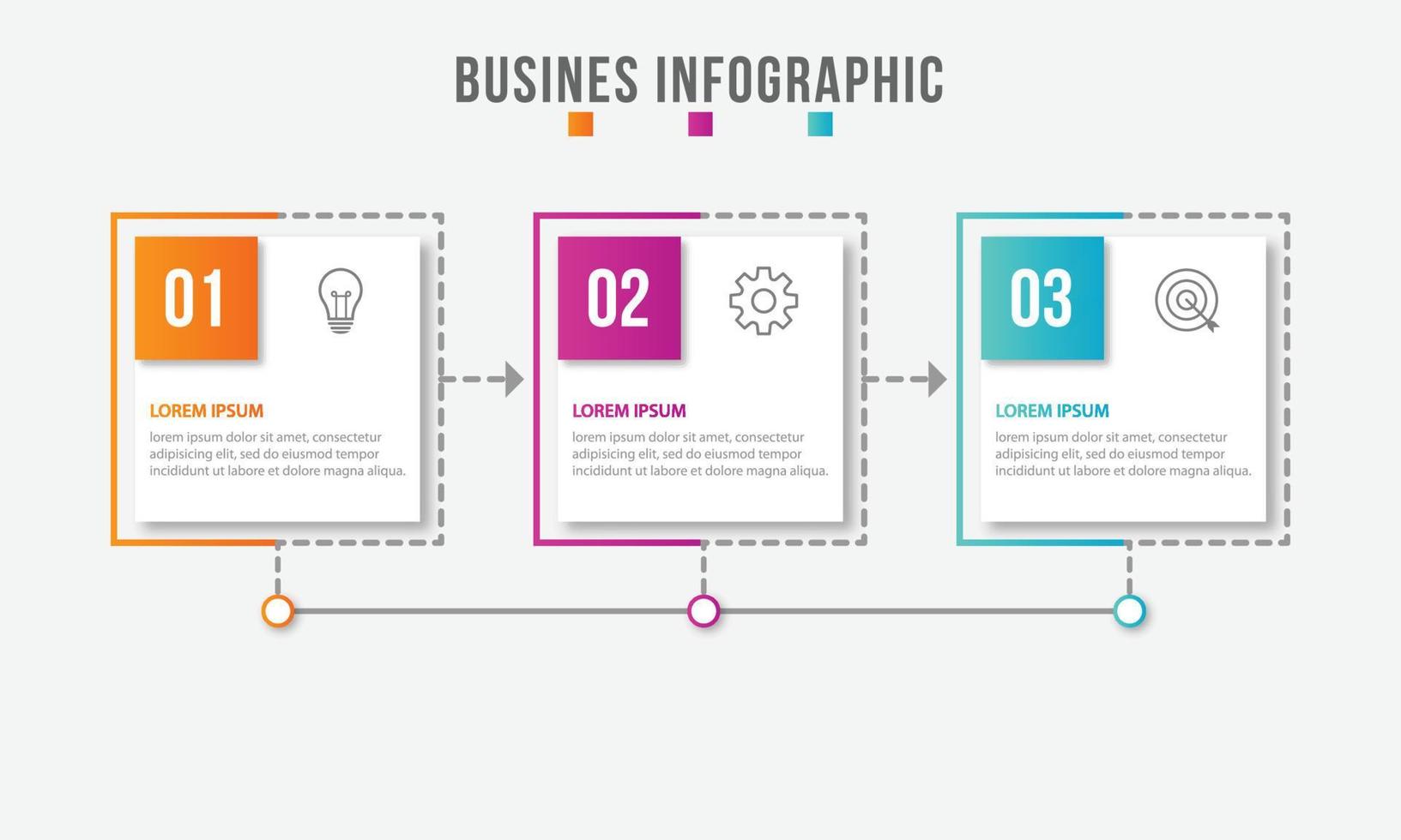 Presentation business infographic template with 3 options. Vector illustration.