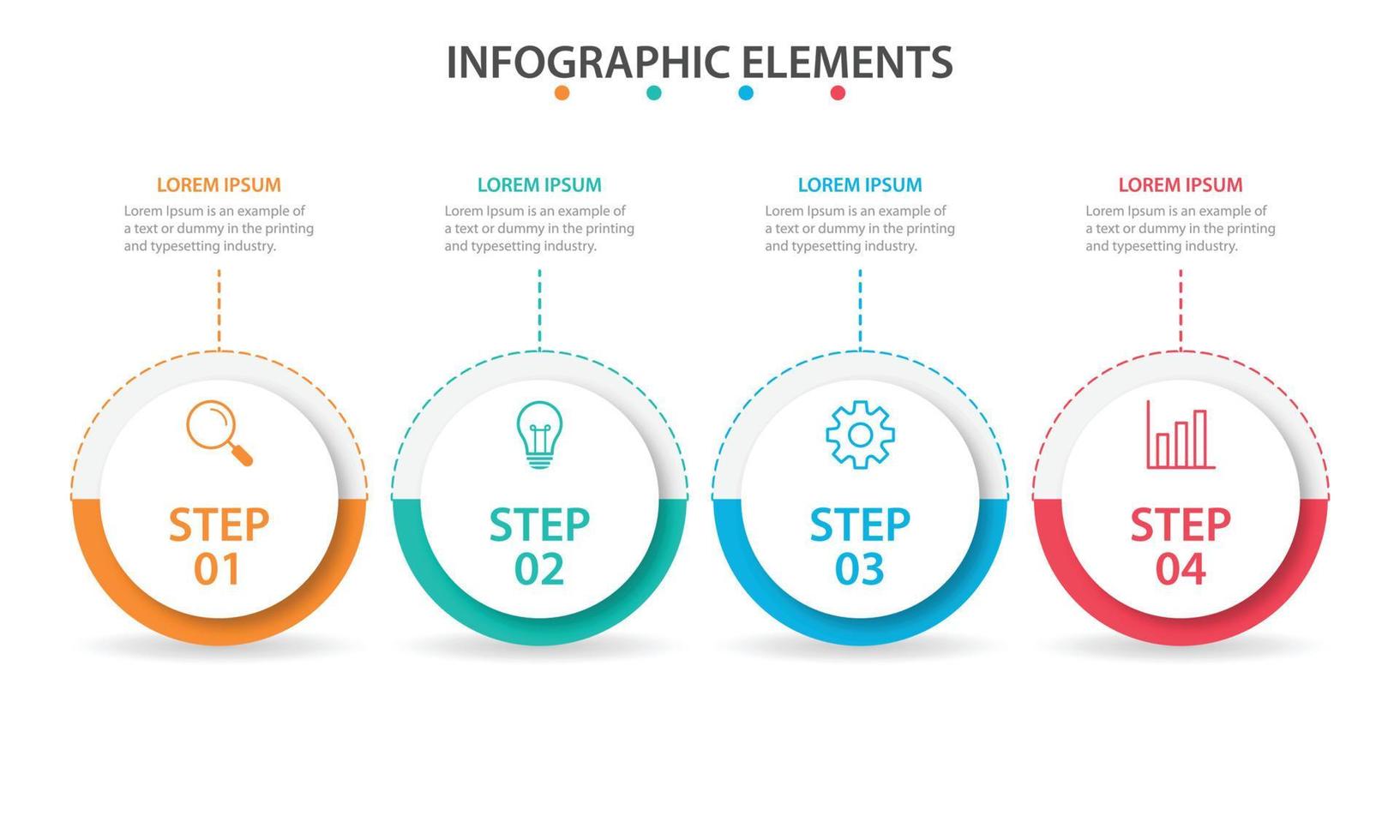 Presentation business infographic template with 4 options. Vector illustration.