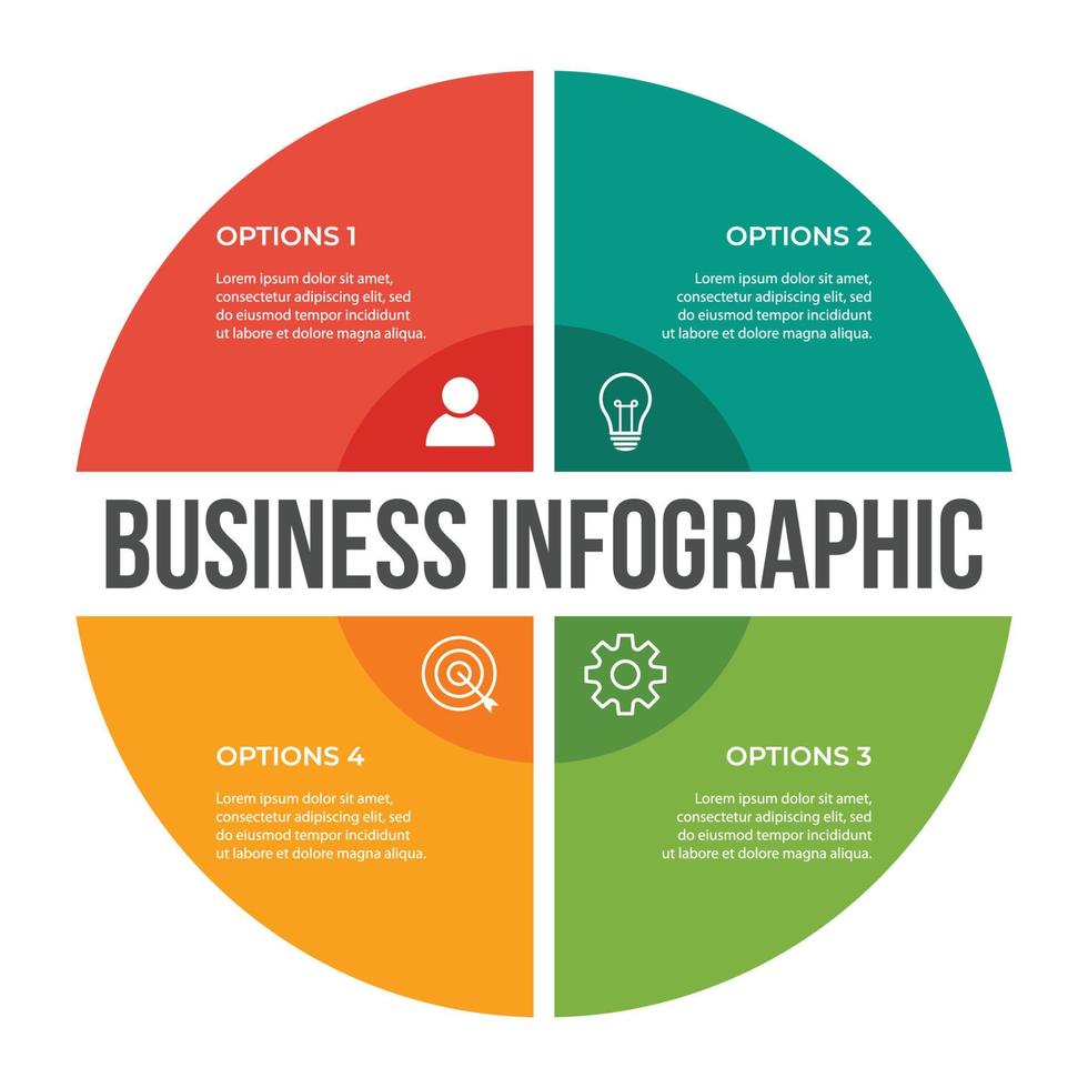 Presentation business infographic template with 4 options. Vector illustration.