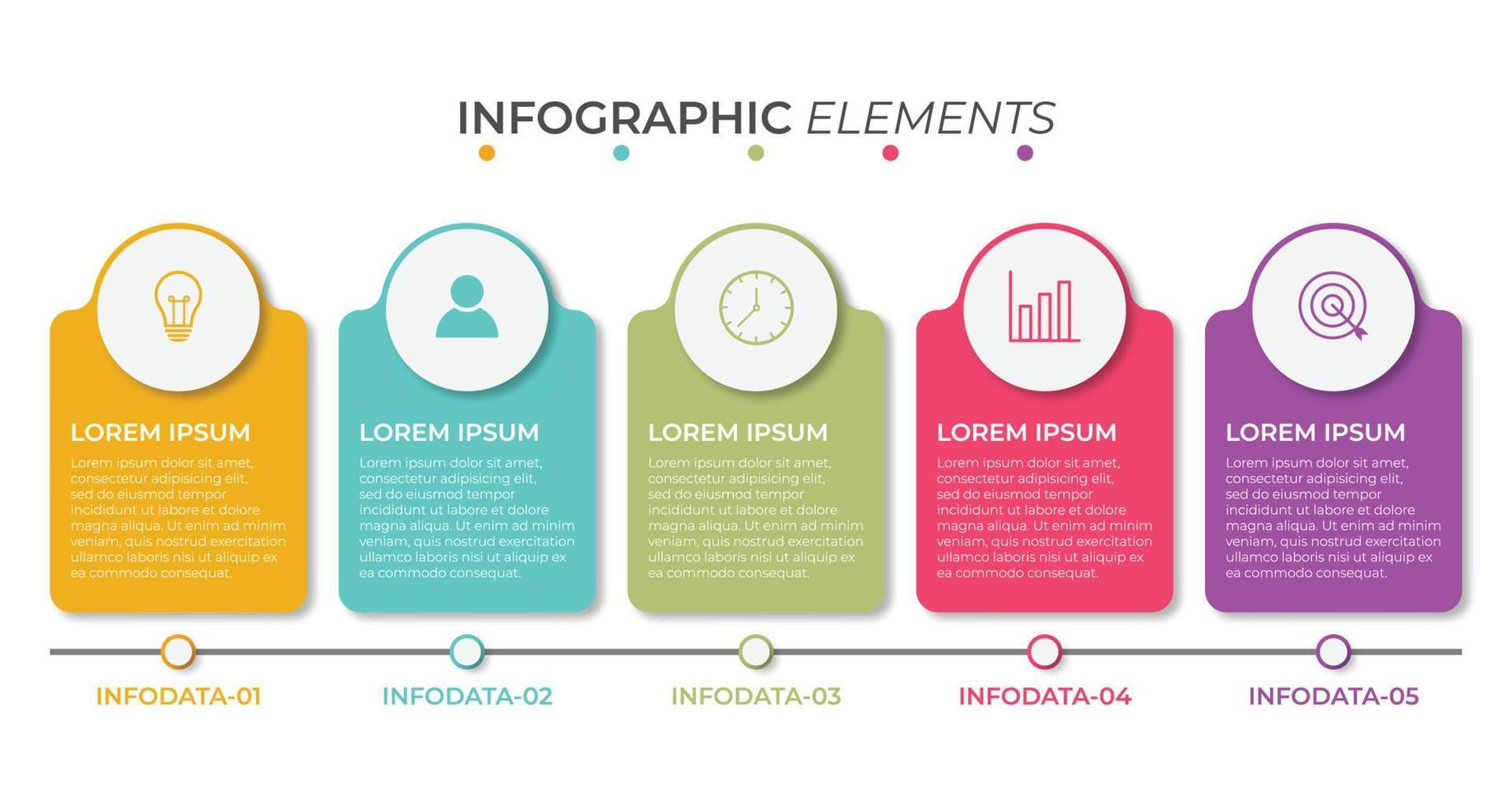 Presentation business infographic template with 5 options vector illustration