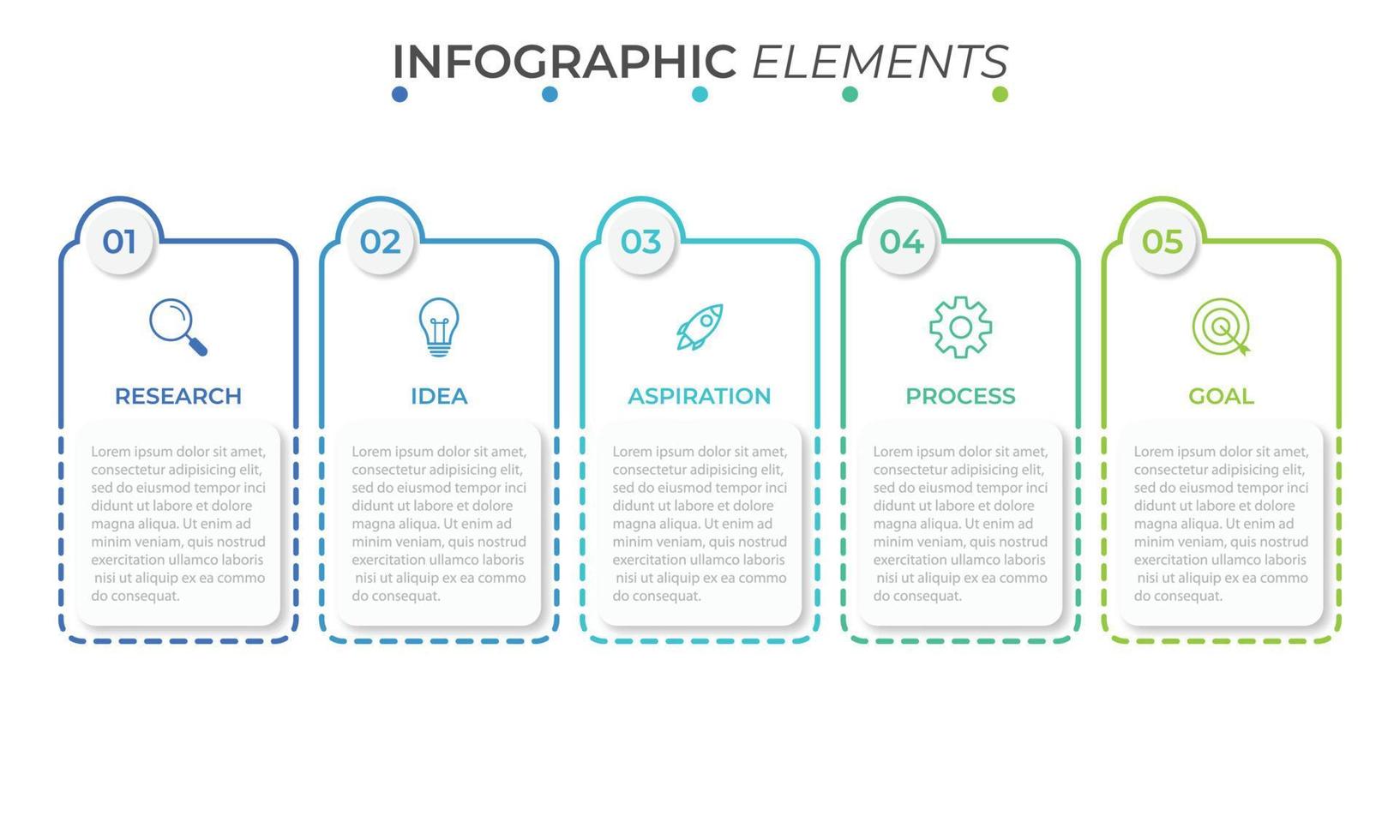 Presentation business infographic template with 5 options vector illustration