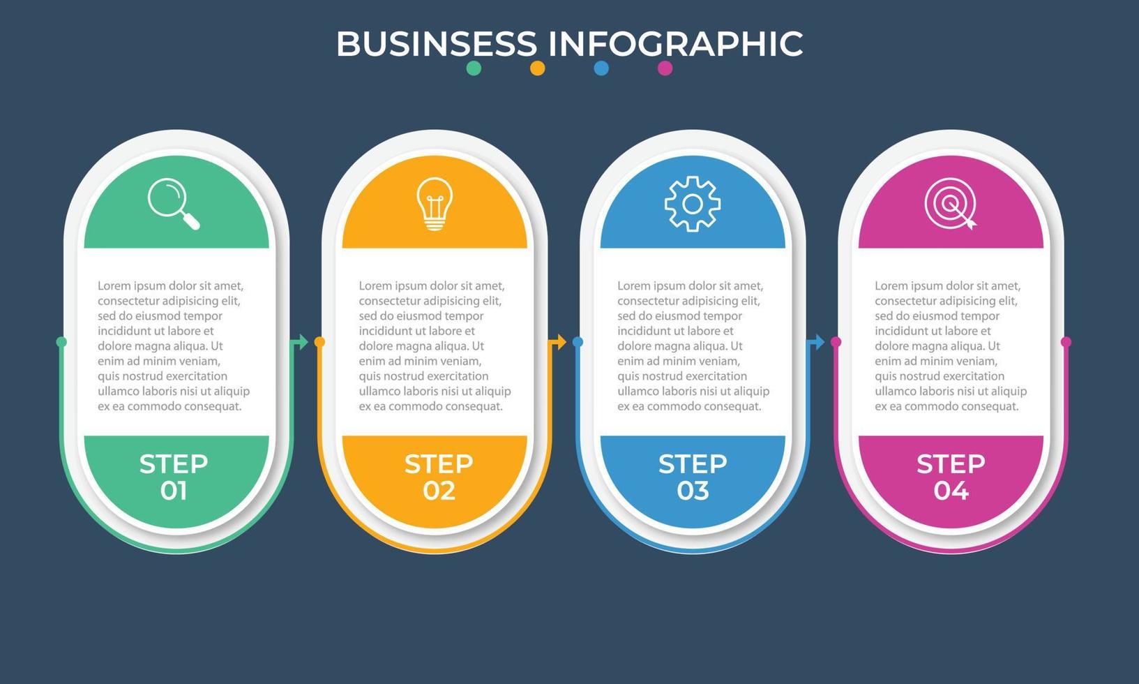 plantilla infográfica de negocios de presentación con 4 opciones ilustración vectorial vector