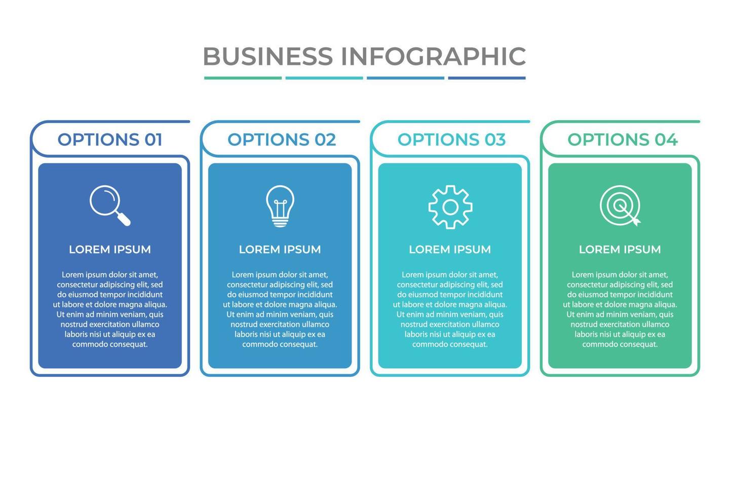 Presentation business infographic template with 4 options. Vector illustration.