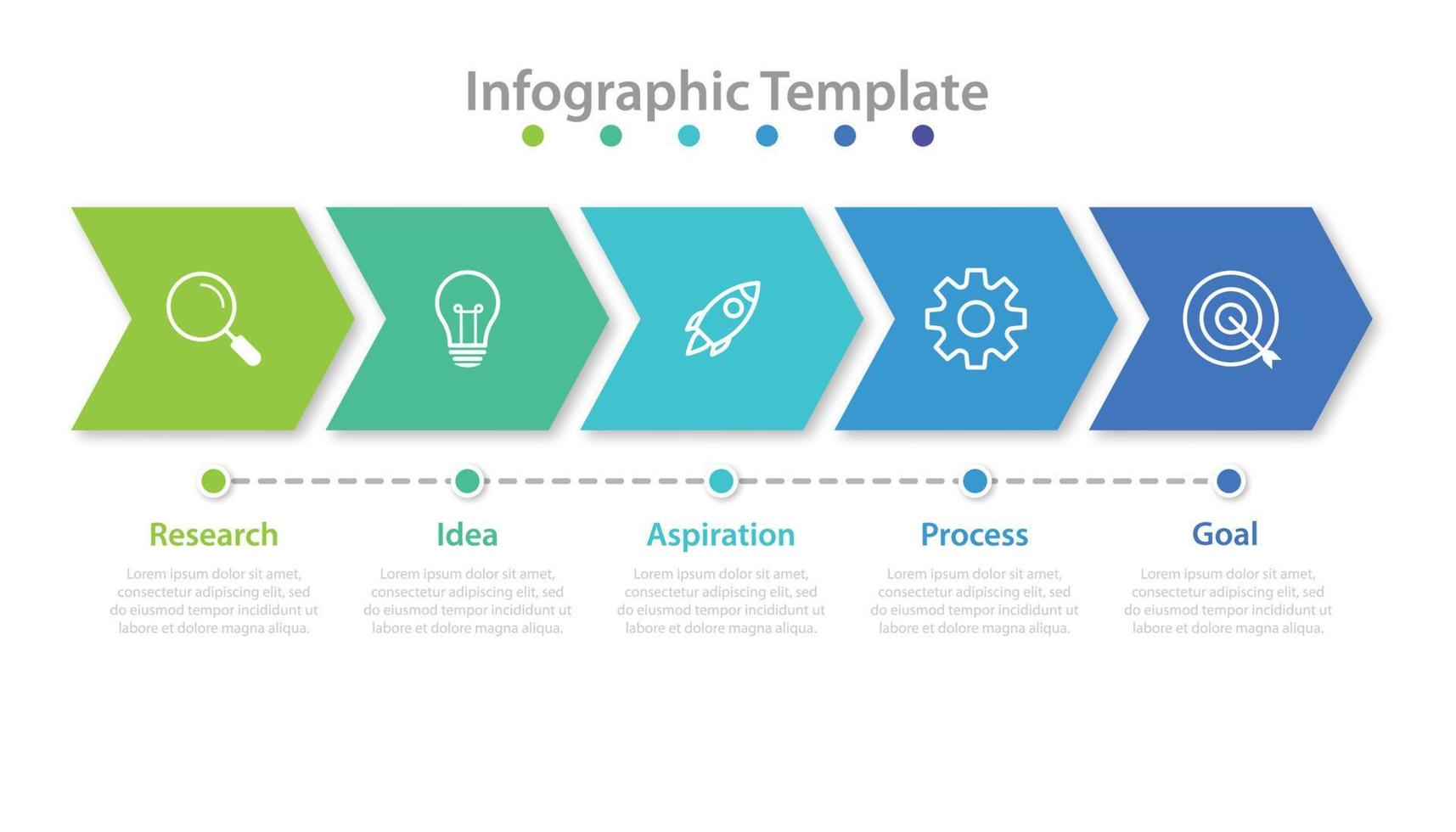 Presentación plantilla de infografía empresarial con 5 opciones. vector