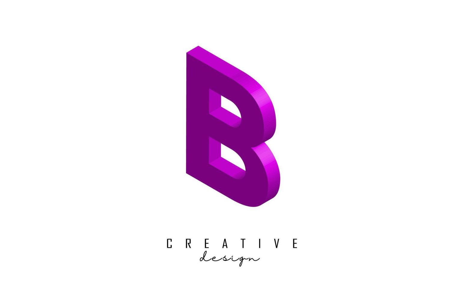 Vector illustration of 3D letter B.