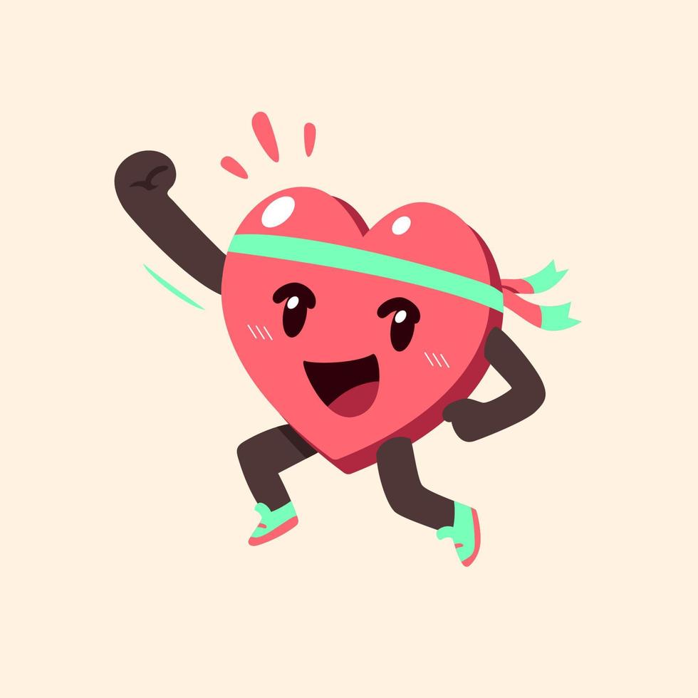 Vector cartoon cute happy and healthy heart character 5448859 ...