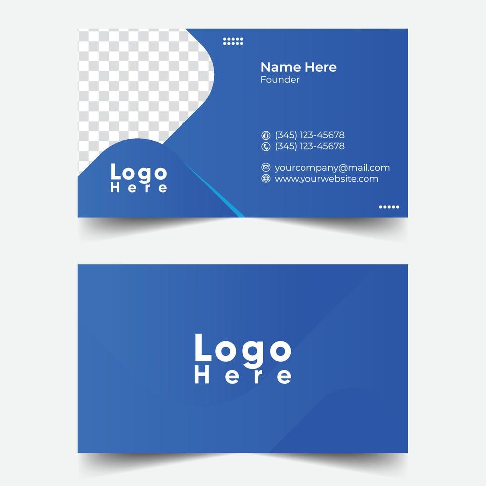 Blue Business Card Design Vector Template