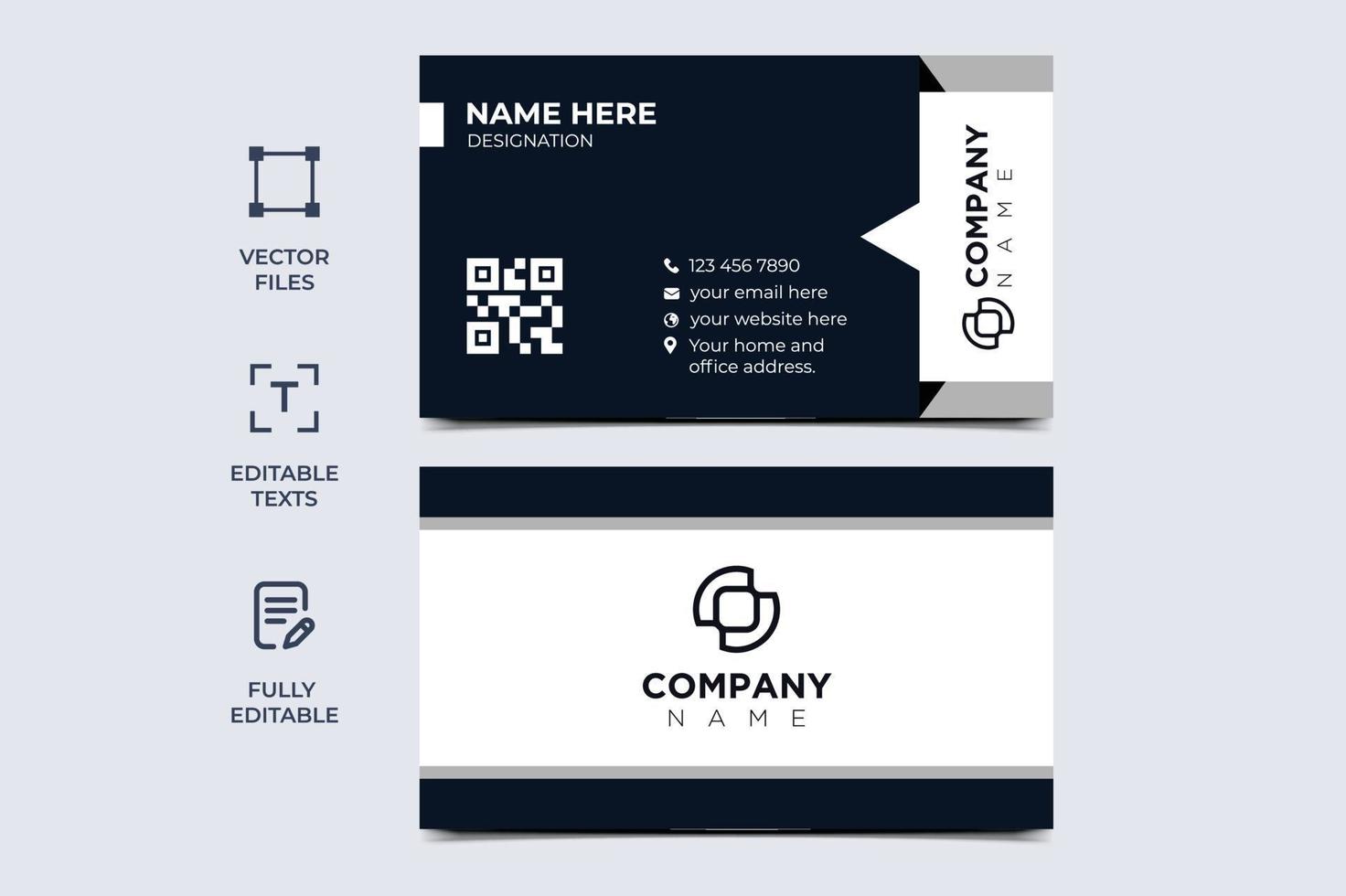 Envelope style business card design vector template