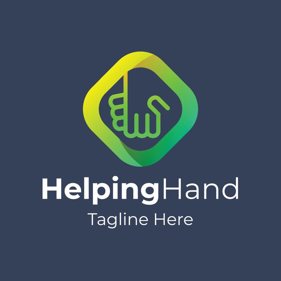 Helping hand logo design vector