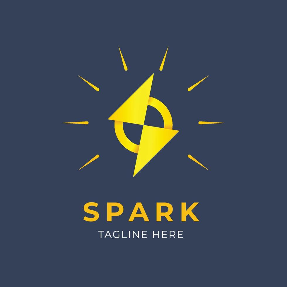 Spark Lightening Power S Logo Design vector