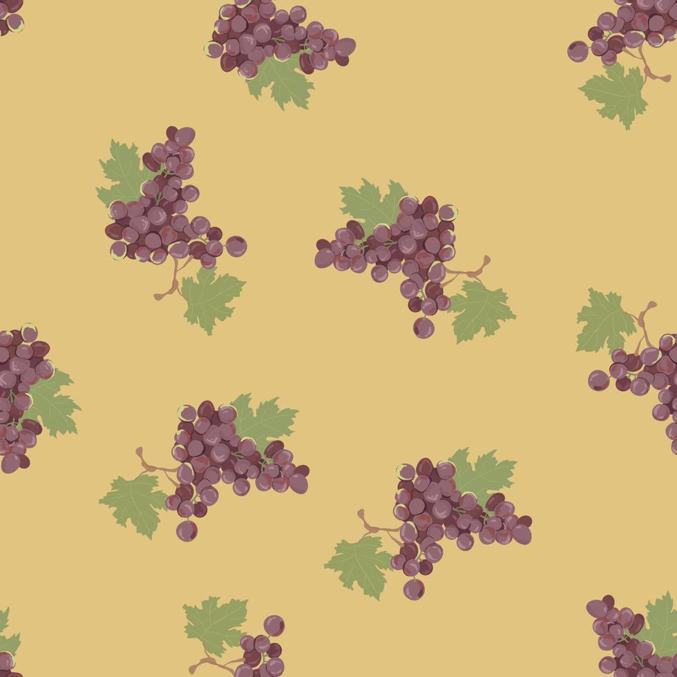 Grape pattern. Vintage style. Purple and red grapes. Illustration for textile, background. vector