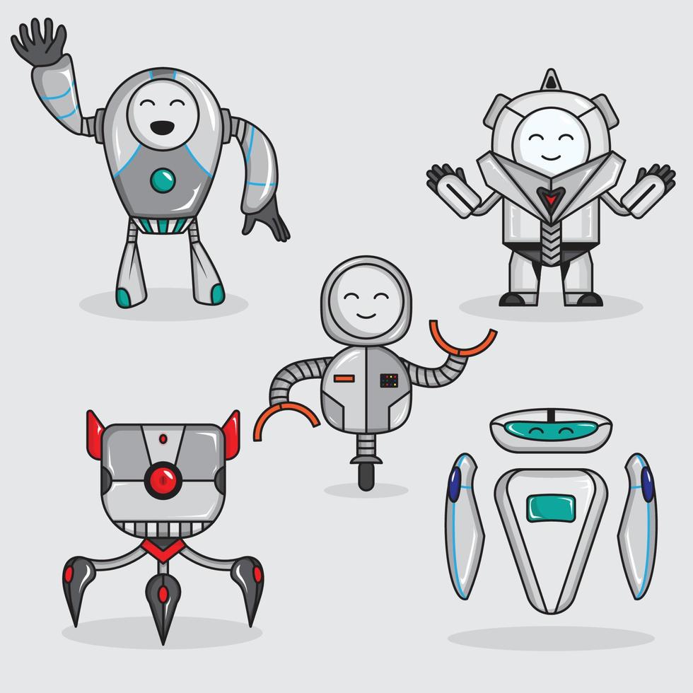 ilustración de robot de varias épocas vector