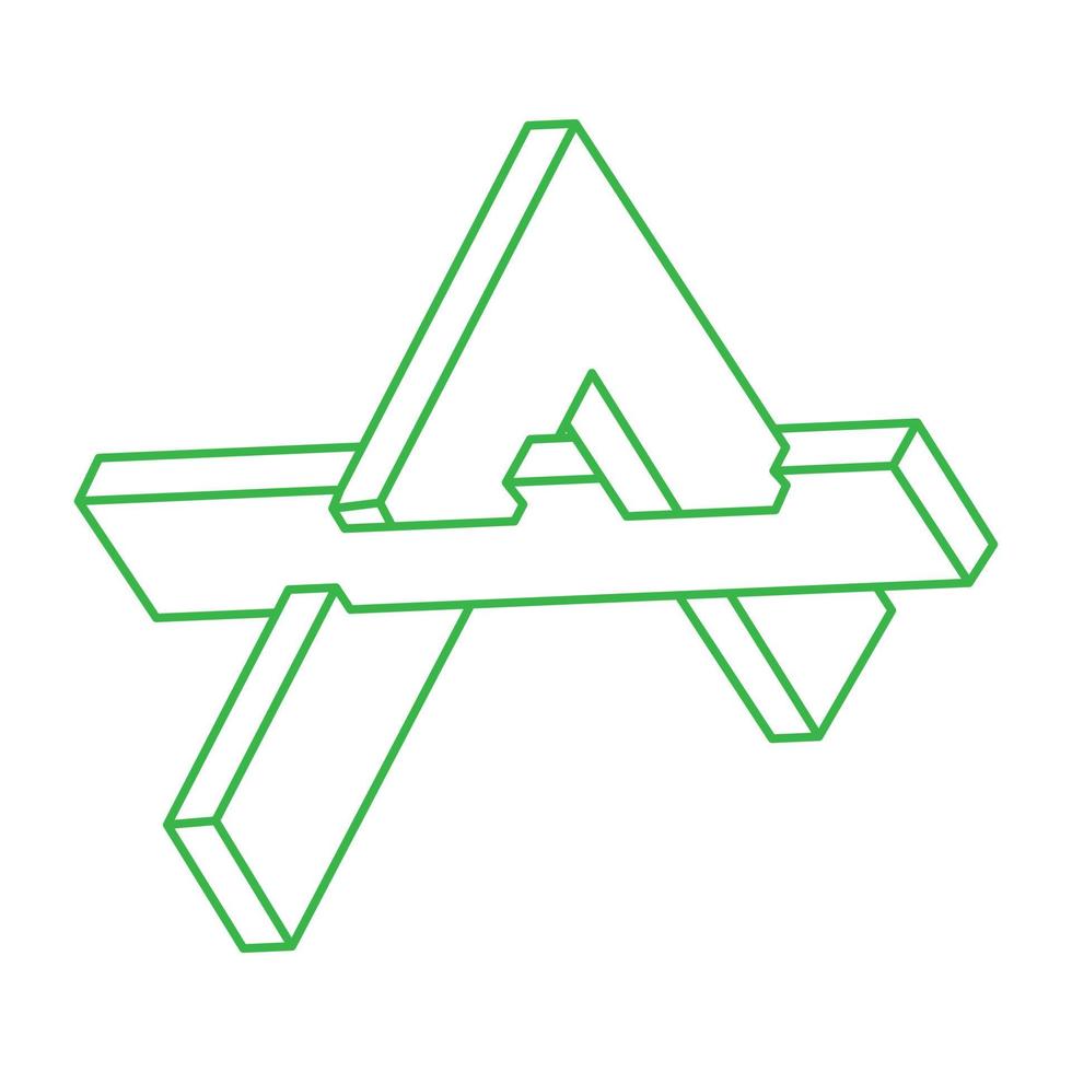 Illusion shape. 3d geometry object. Logo. Optical illusion figure. Sacred geometry. Optical art. vector
