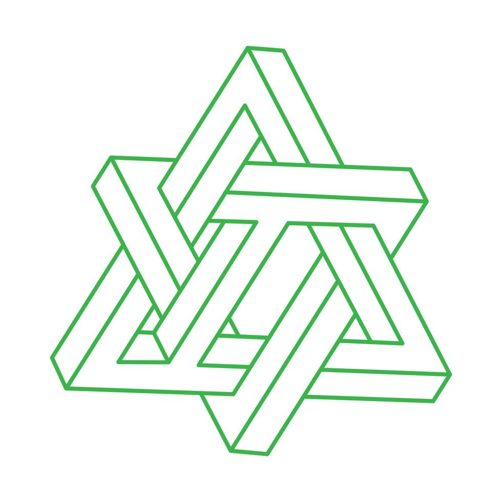 Impossible optical illusion shapes. Optical art objects. Impossible figures. Geometry logo. vector