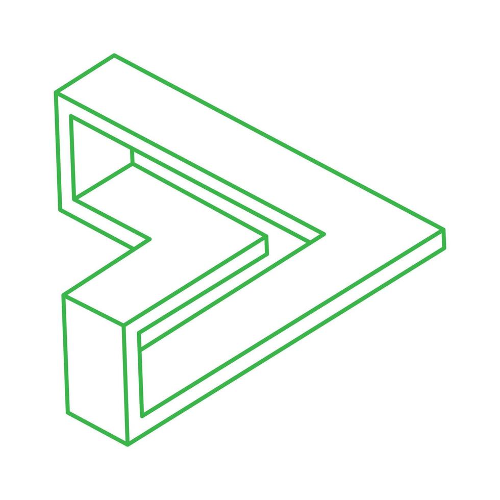 Impossible optical illusion shapes. Optical art objects. Impossible figures. Geometry logo. vector