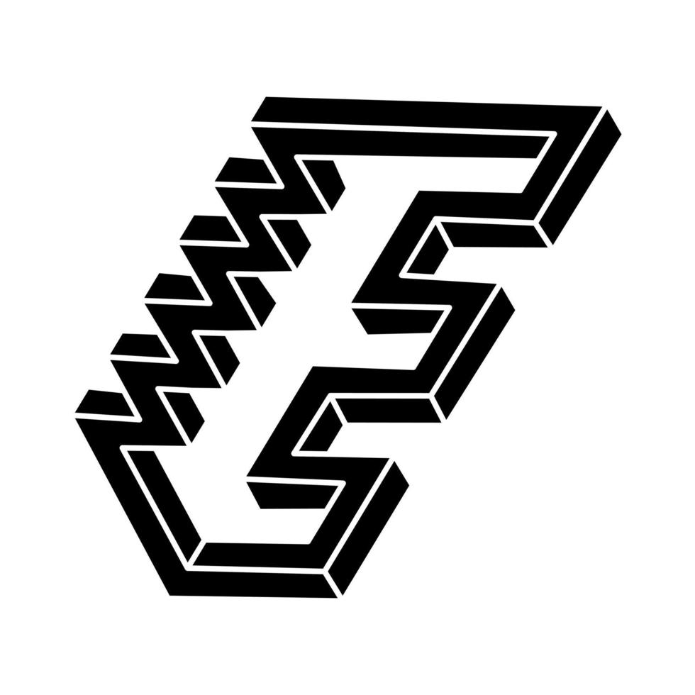 geometría. diseño de logotipo de forma imposible, objeto de ilusión óptica. figura de arte óptico. vector