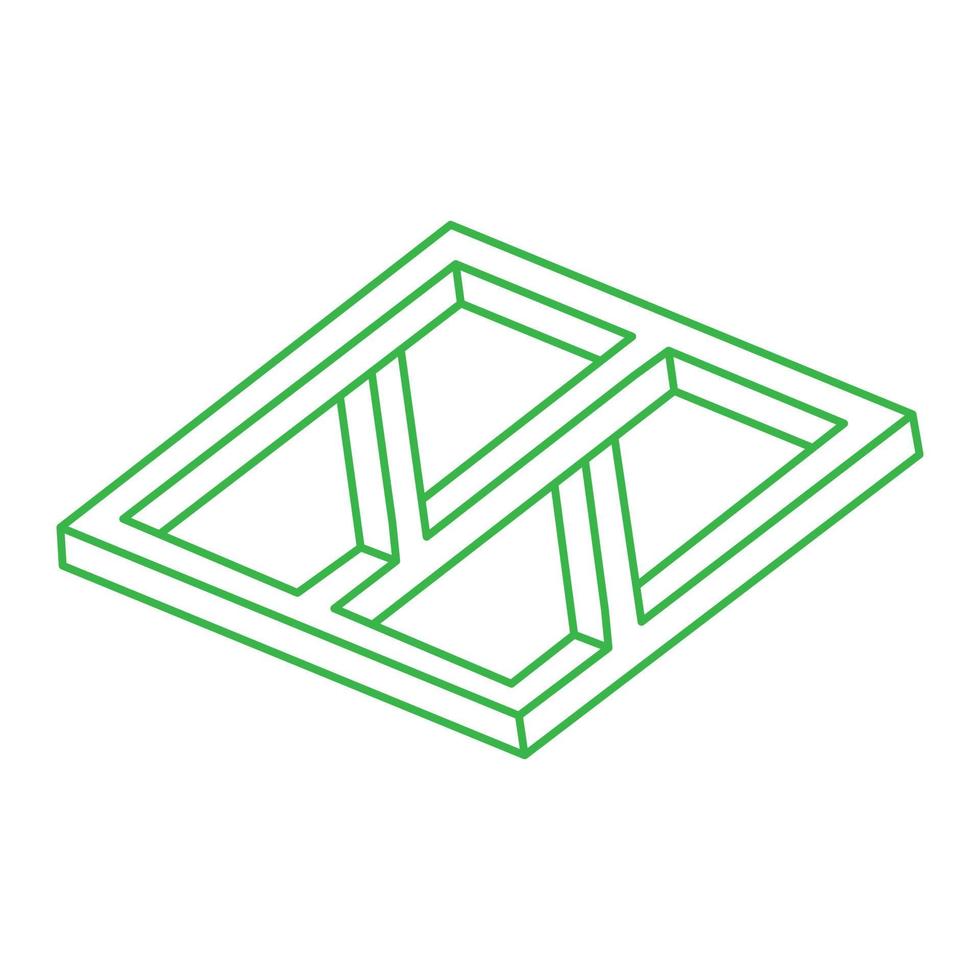 Optical illusion. Impossible shape  vector. Logo. Optical art objects. Geometric figure. vector