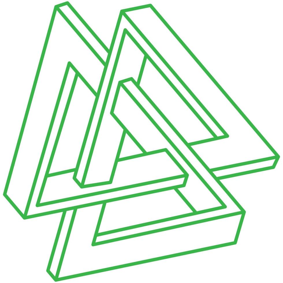 Impossible objects. Optical illusion shapes. 3d logo. Geometric figures. vector