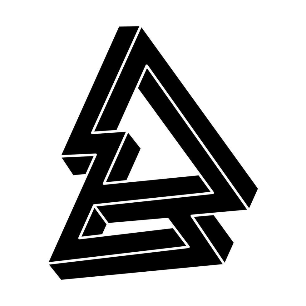 Optical illusion object, impossible figure, optical art. Geometric shape. vector