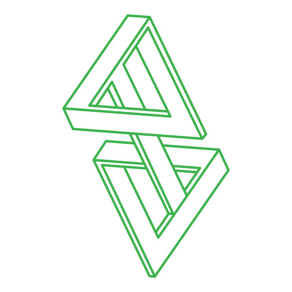 Impossible optical illusion shapes. Optical art objects. Impossible figures. Logo. Line art. vector