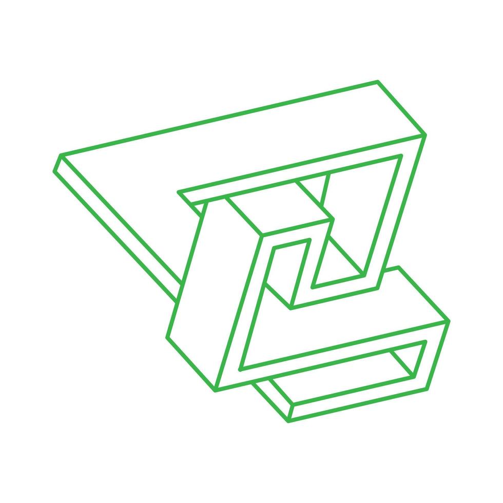 forma de ilusión. geometría 3d. figura de ilusión óptica. logotipo de geometría sagrada. vector