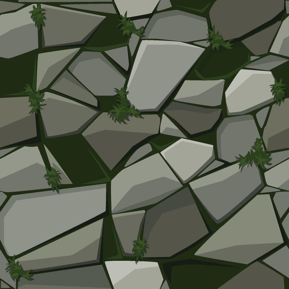 textura para adoquines en la hierba. patrón sin fisuras de piedras y adoquines. vector