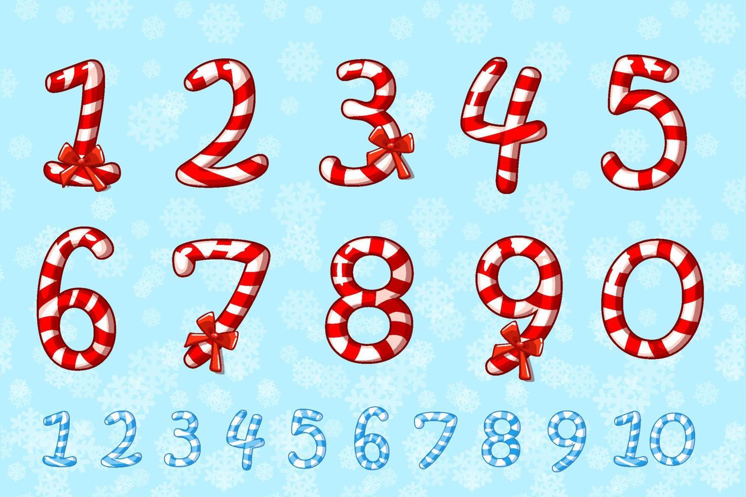 Candy numbers set. Sweet lollipop figure. Numbers for event, promo, logo, banner, monogram and poster. Each number on separate layers. vector