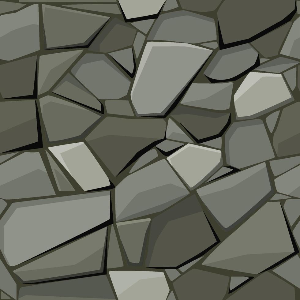 Seamless texture for paving stone and cobblestone. Gray textured stones outdoors. vector
