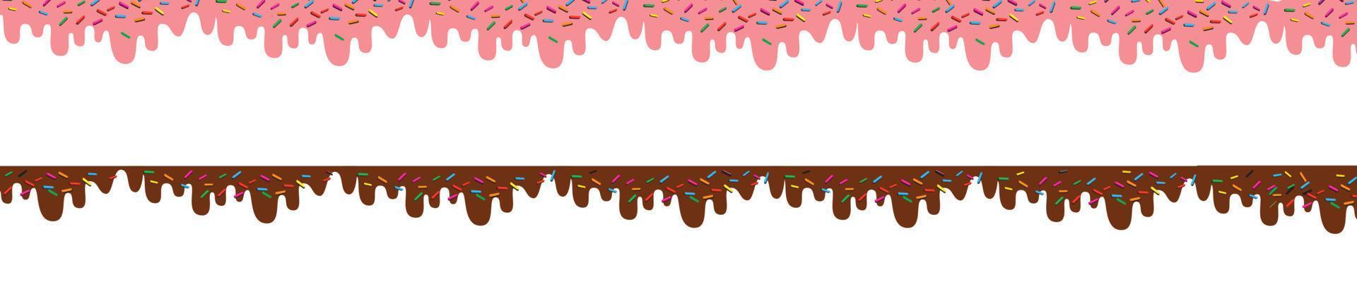 Doughnut glaze. Sweet cream. Seamless pattern. vector