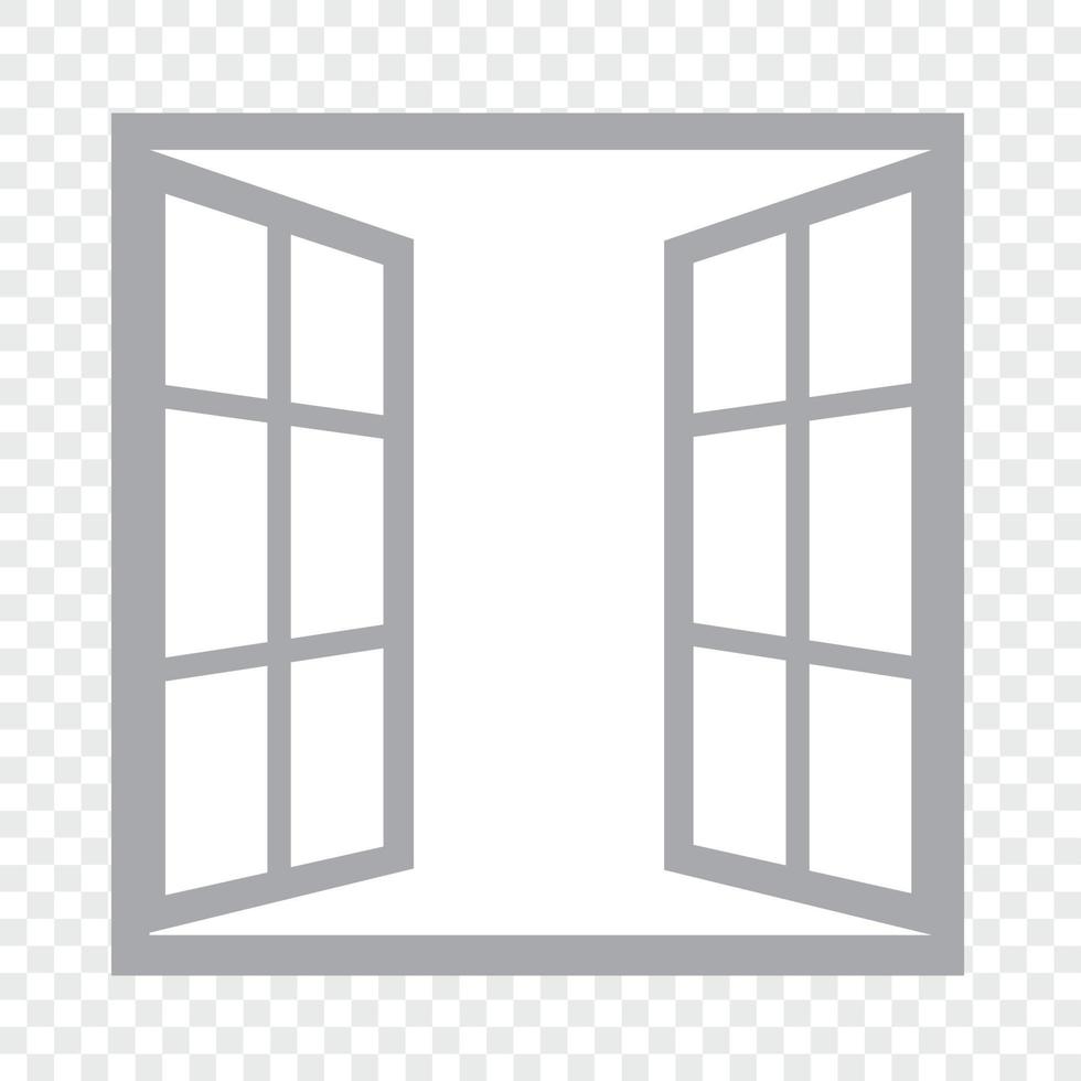 Open window on background. Vector