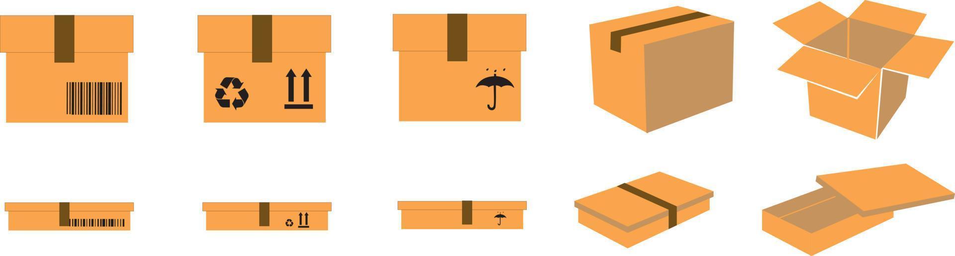 Set Different Types Big, Small, Round or Square for Web and App. Vector illustration of Box