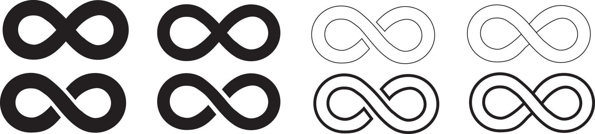 Infinity symbol set. Vector