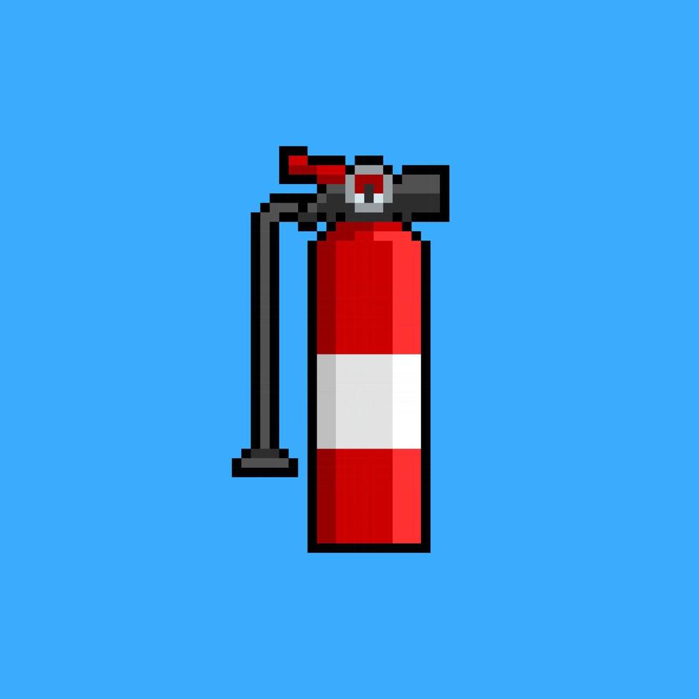 Fire extinguisher pixel art vector