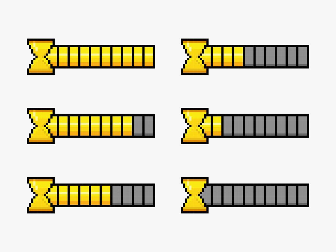 Pixel art time bar for pixel game vector