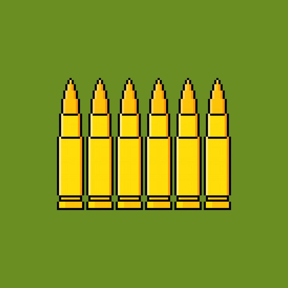 Gun bullet pixel art vector