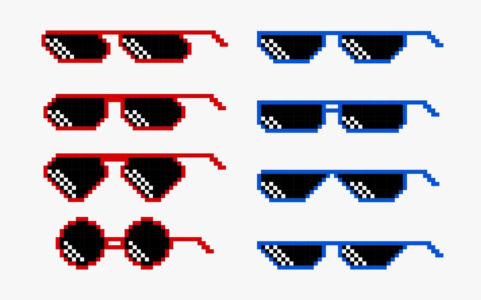 Stylish sunglasses in pixel art style vector