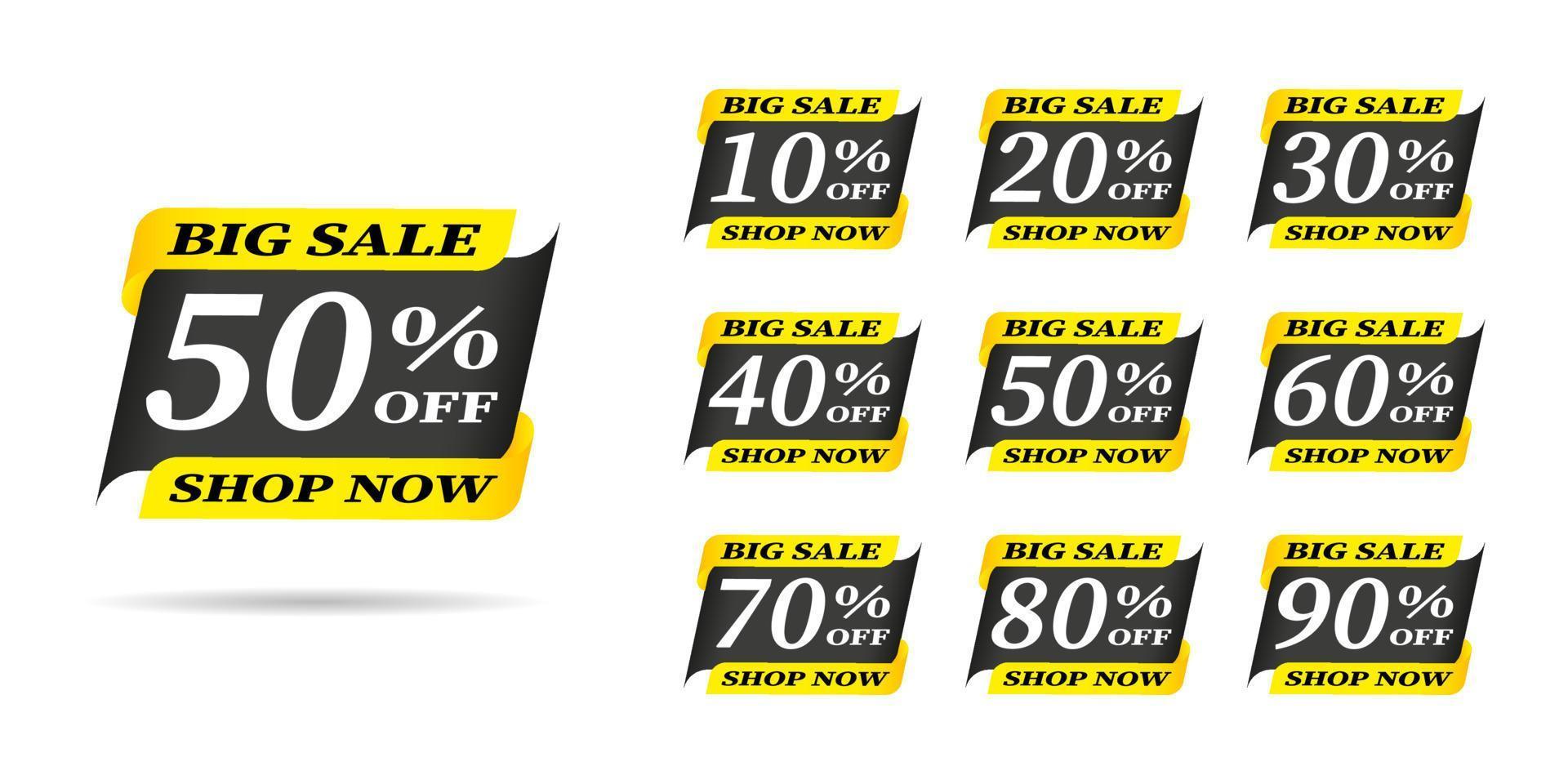 Set of modern sale stickers and discount tags vector