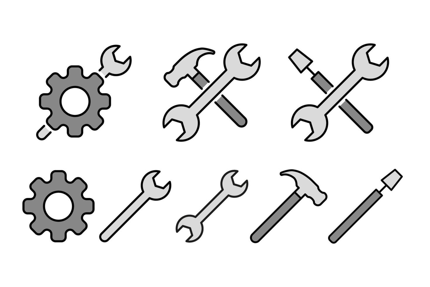 Tools for construction. Vector set icons