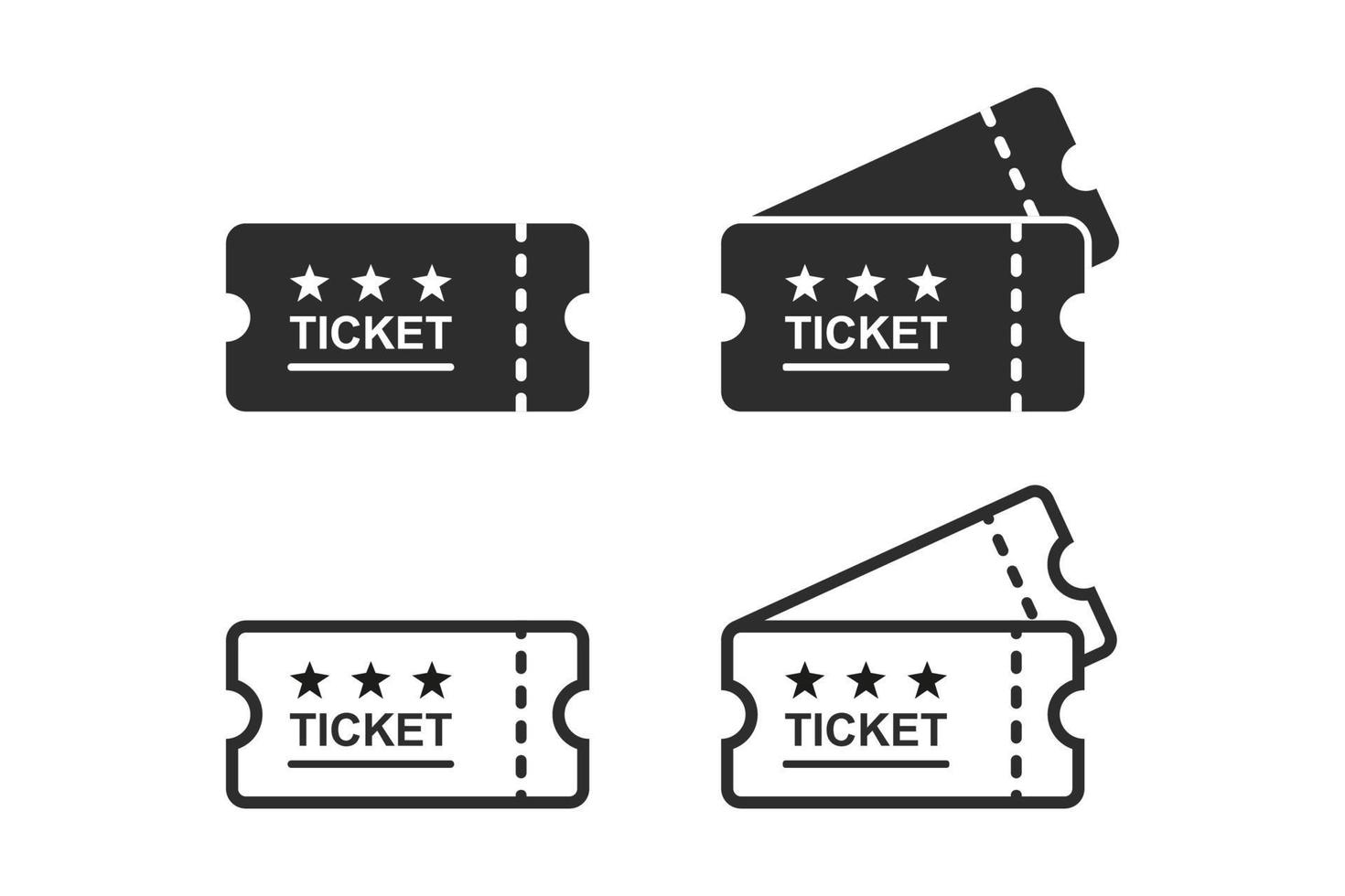 Ticket set icons. Vector illustration