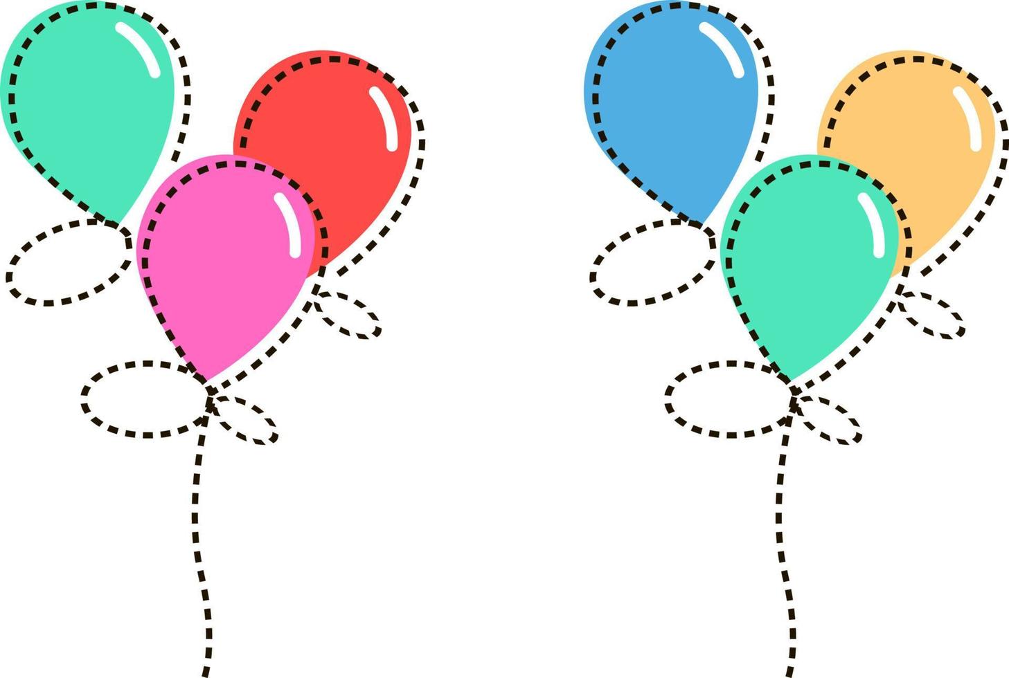 Colored balloons. Template for postcard, banner, poster, web design. Vector illustration in flat design