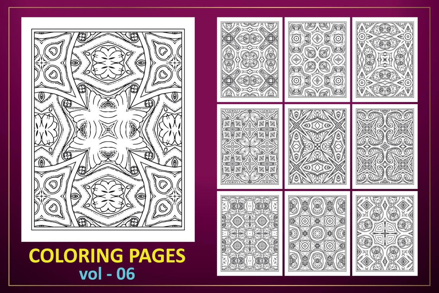 Mandala KDP coloring page design. Coloring page mandala background. vector