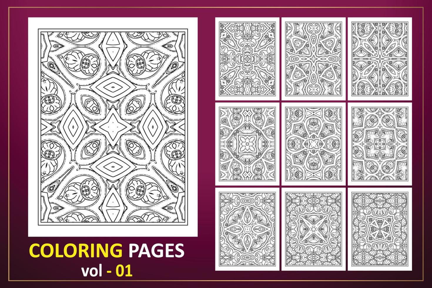 Mandala KDP coloring page design. Coloring page mandala background. vector