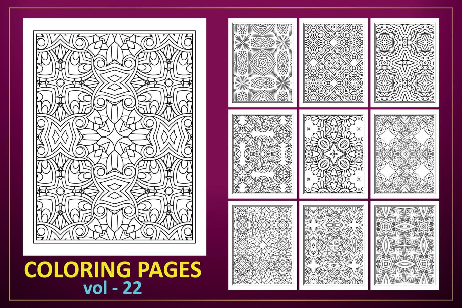 Mandala KDP coloring page design. Coloring page mandala background. Black and white floral coloring book pattern. vector