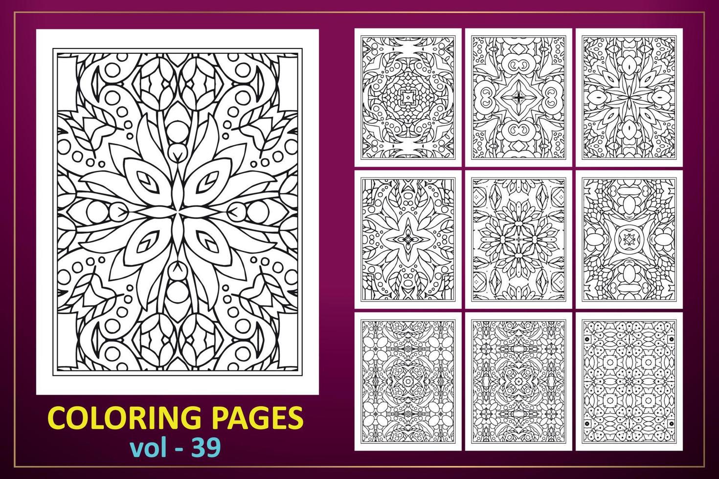 mandala para colorear kdp interior. Fondo de mandala de página para colorear. patrón oriental, ilustración vectorial. islam, árabe, indio, mandala para colorear fondo de página. vector