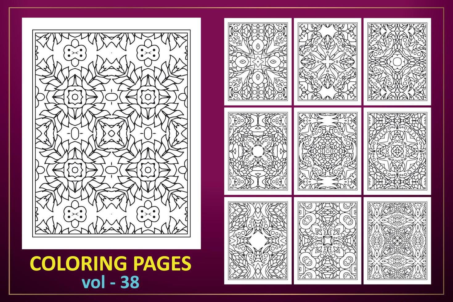 mandala para colorear kdp interior. Fondo de mandala de página para colorear. patrón oriental, ilustración vectorial. islam, árabe, indio, mandala para colorear fondo de página. vector