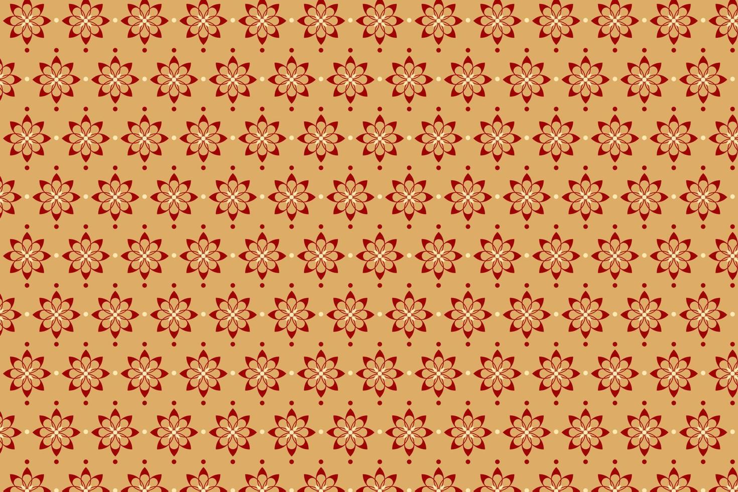patrón vectorial de flor de cerezo, patrón tradicional, textura tradicional, fondo rojo y dorado. vector