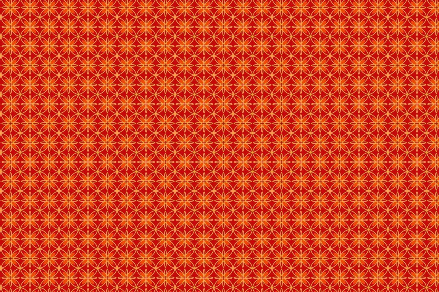 patrón vectorial de flor de cerezo, patrón tradicional, textura tradicional, fondo rojo y dorado. vector